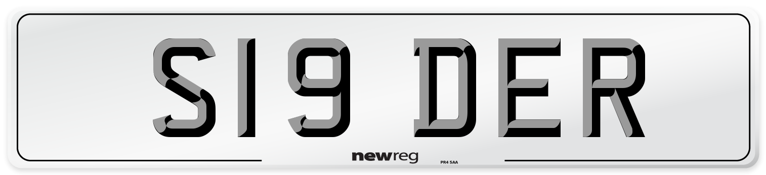 S19 DER Number Plate from New Reg